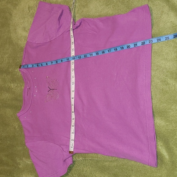 Cruisewear & Company Womens Magenta Short Sleeve Butterfly Rhinestone Shirt XL - Picture 3 of 7